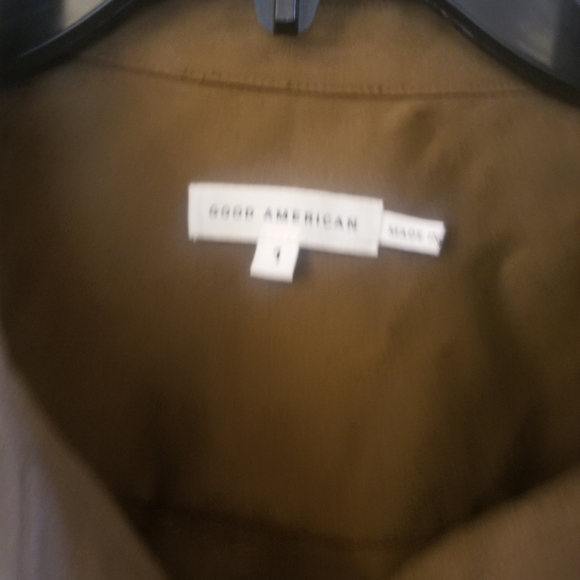 Good American cotton blend button-down shirt size 1 - Picture 6 of 9